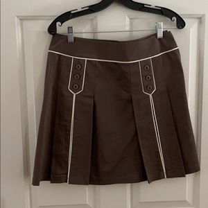 Etcetera brown cotton skirt with white piping